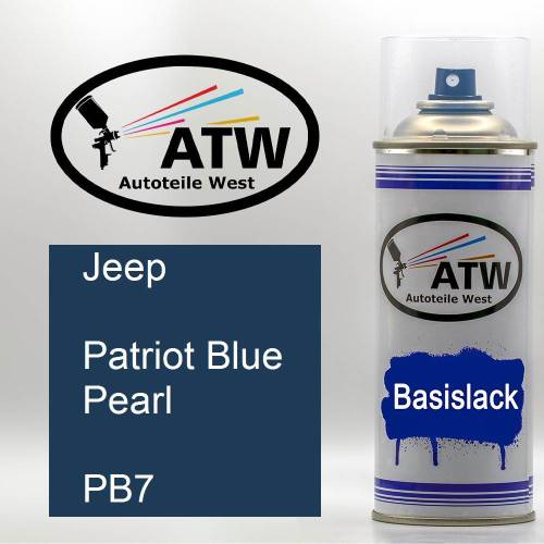 Jeep, Patriot Blue Pearl, PB7: 400ml Sprühdose, von ATW Autoteile West.